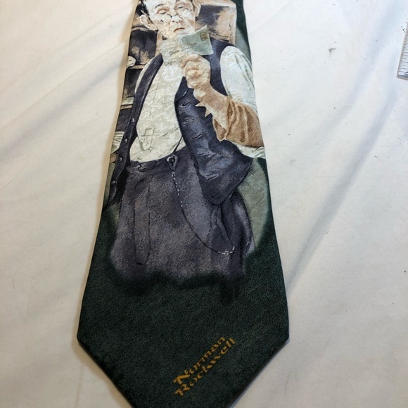 Vintage Norman Rockwell Novelty Necktie, Men's Silk Saturday Evening Post - Picture 2 of 5